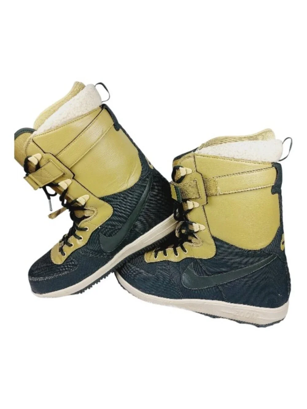 Nike Men's Barley Dark Army Zoom Force 1 Leather Ankle Snow Boots Size 12